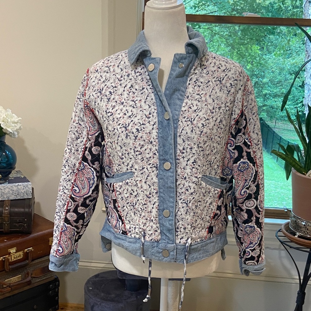 Blank Nyc Multicolor Patchwork Jean Jacket - image 6